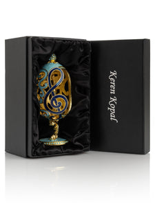 Treble Clef Faberge Egg with Violin Surprise-2