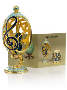 Treble Clef Faberge Egg with Violin Surprise-1