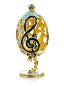 Treble Clef Faberge Egg with Violin Surprise-3