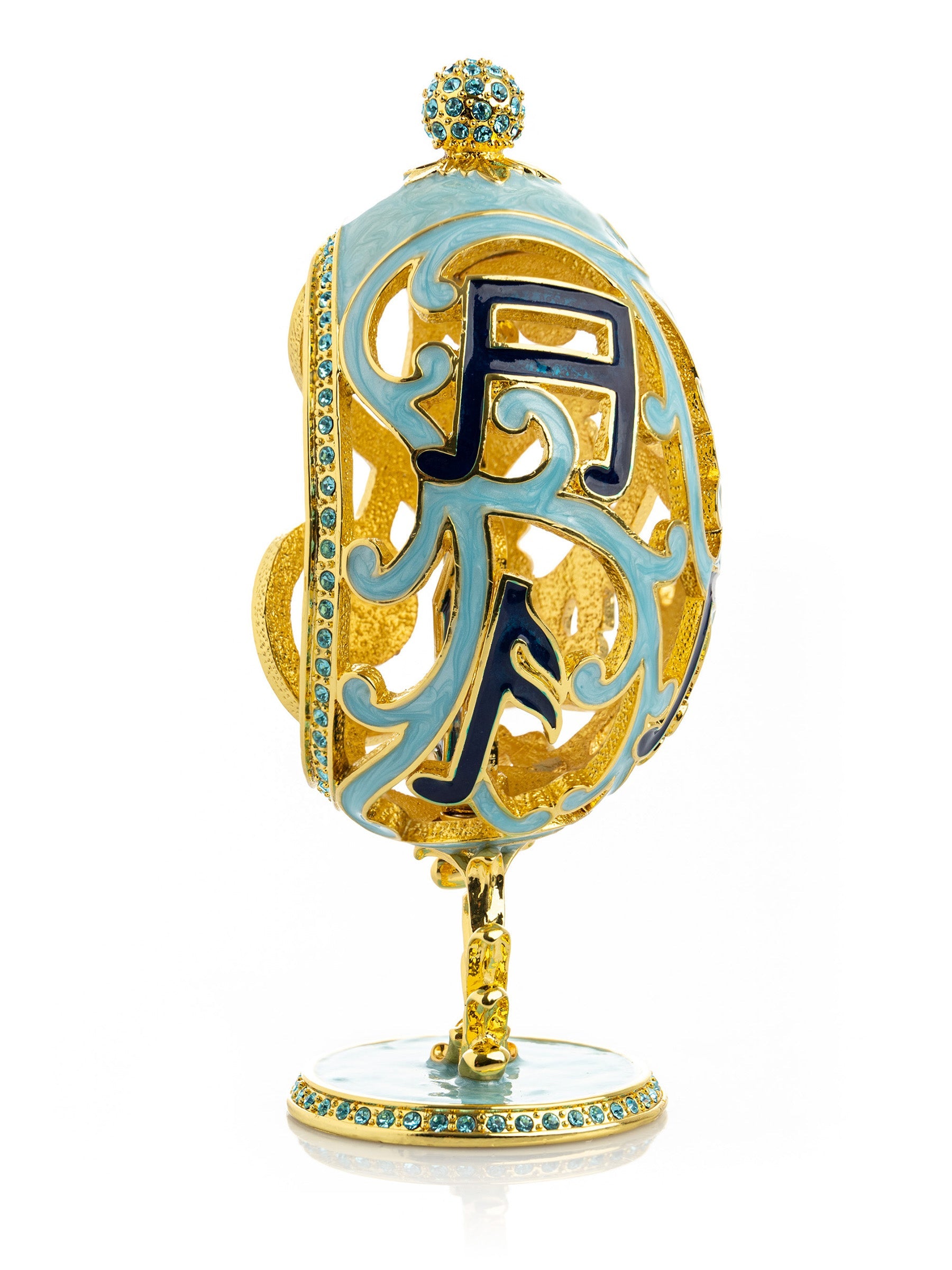 Treble Clef Faberge Egg with Violin Surprise-5