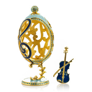 Treble Clef Faberge Egg with Violin Surprise-0