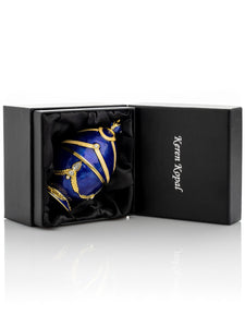 Blue Faberge Egg with Golden Piano Surprise-10