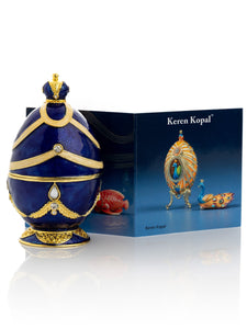 Blue Faberge Egg with Golden Piano Surprise-2
