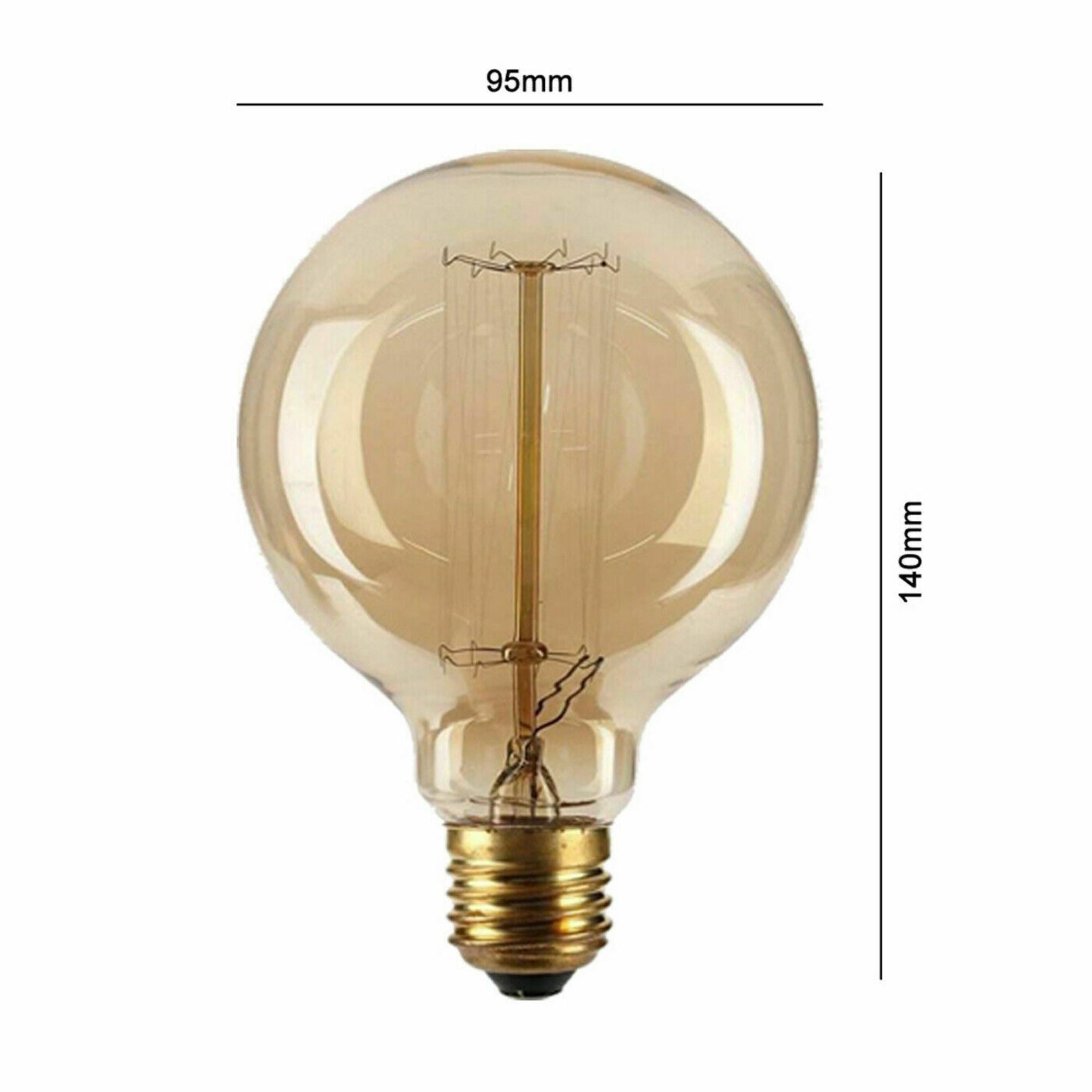 E26 G95 60W Vintage Retro Industrial Filament Dimmable Bulb~1049-5