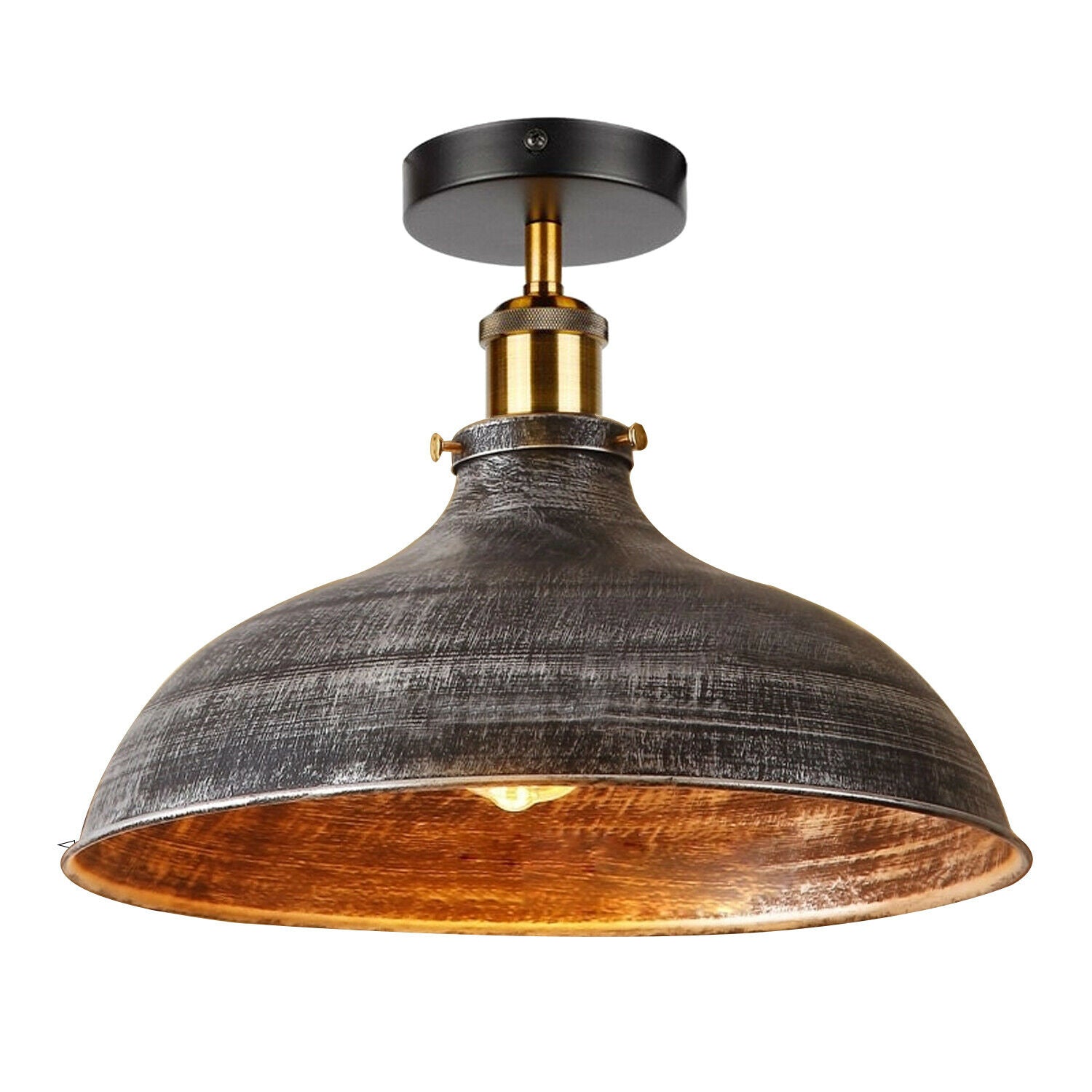 Semi Flush Mount Ceiling Light Fitting, Metal Light Shade Pendant Lighting Lamp, For Bars, Restaurants, Kitchen~1447