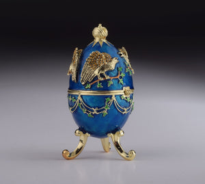 Blue Russian Egg with Eagles Music Playing Egg