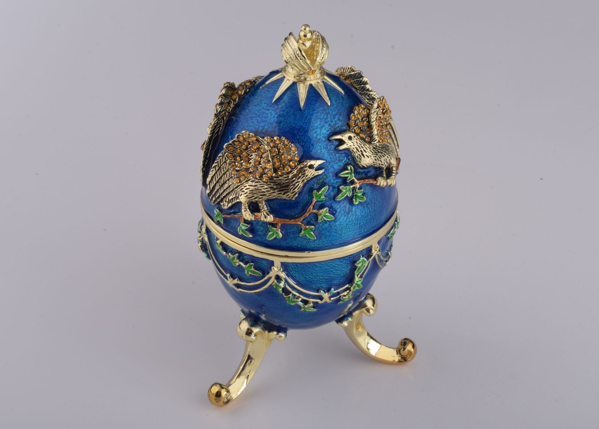 Blue Russian Egg with Eagles Music Playing Egg