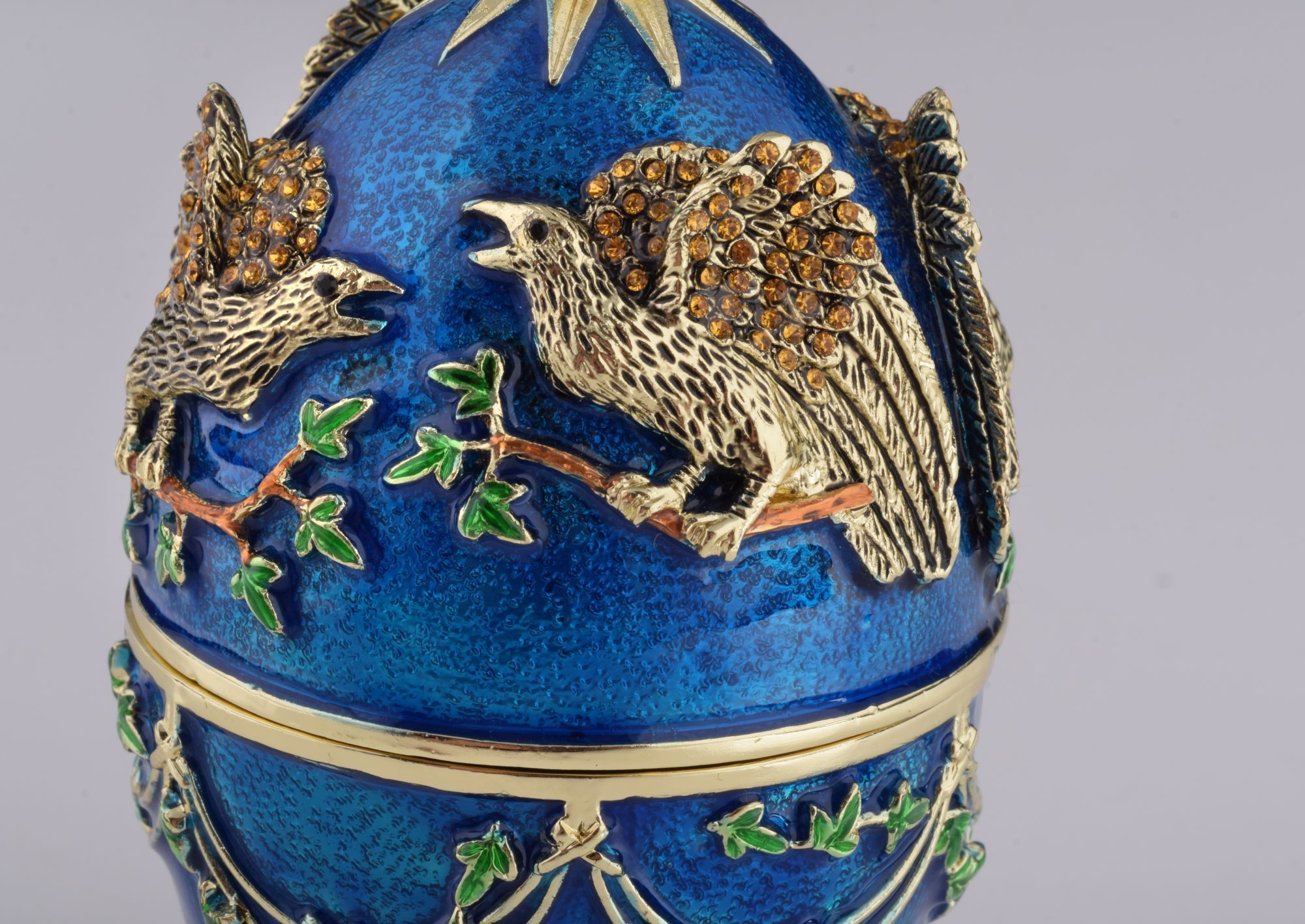 Blue Russian Egg with Eagles Music Playing Egg