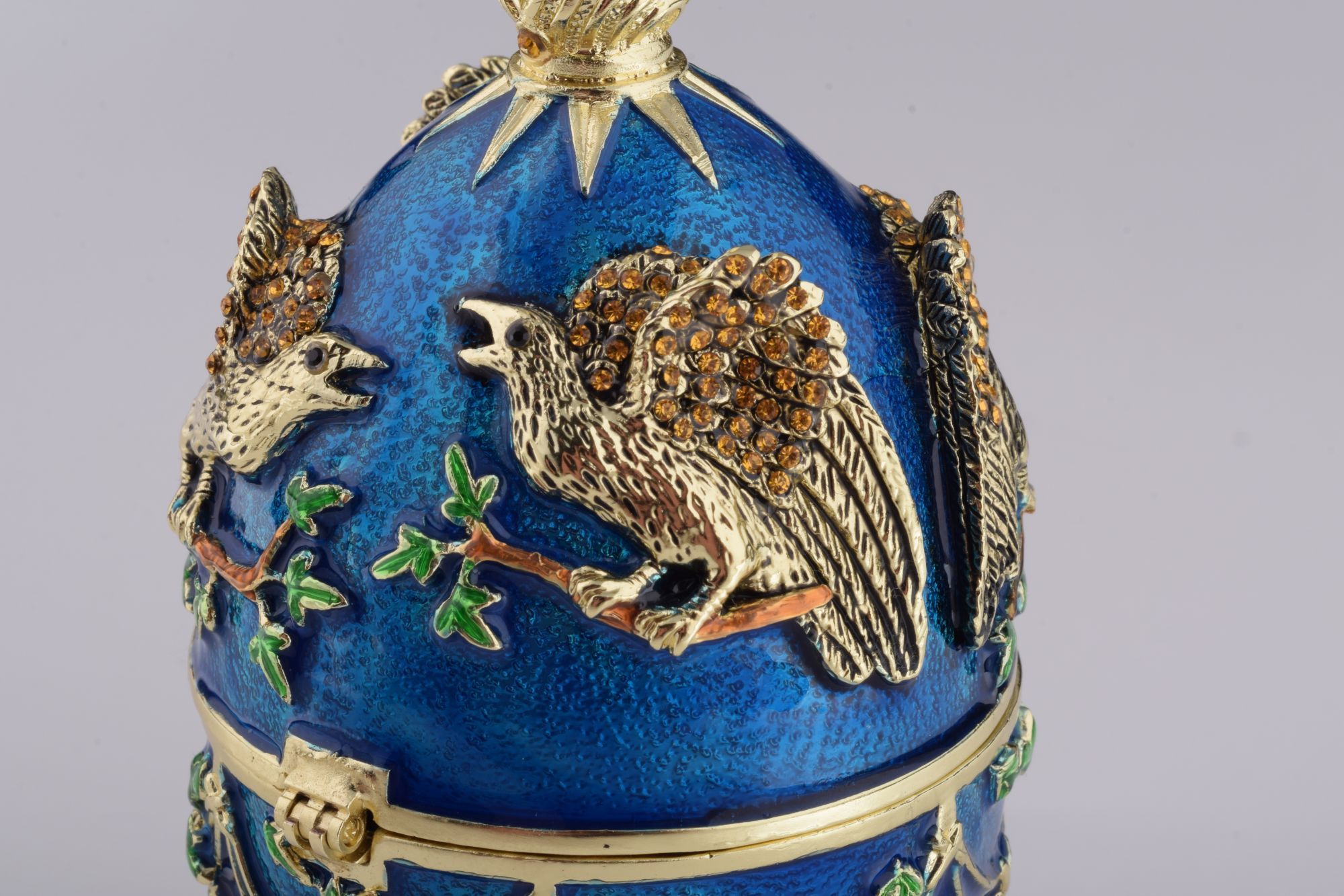 Blue Russian Egg with Eagles Music Playing Egg