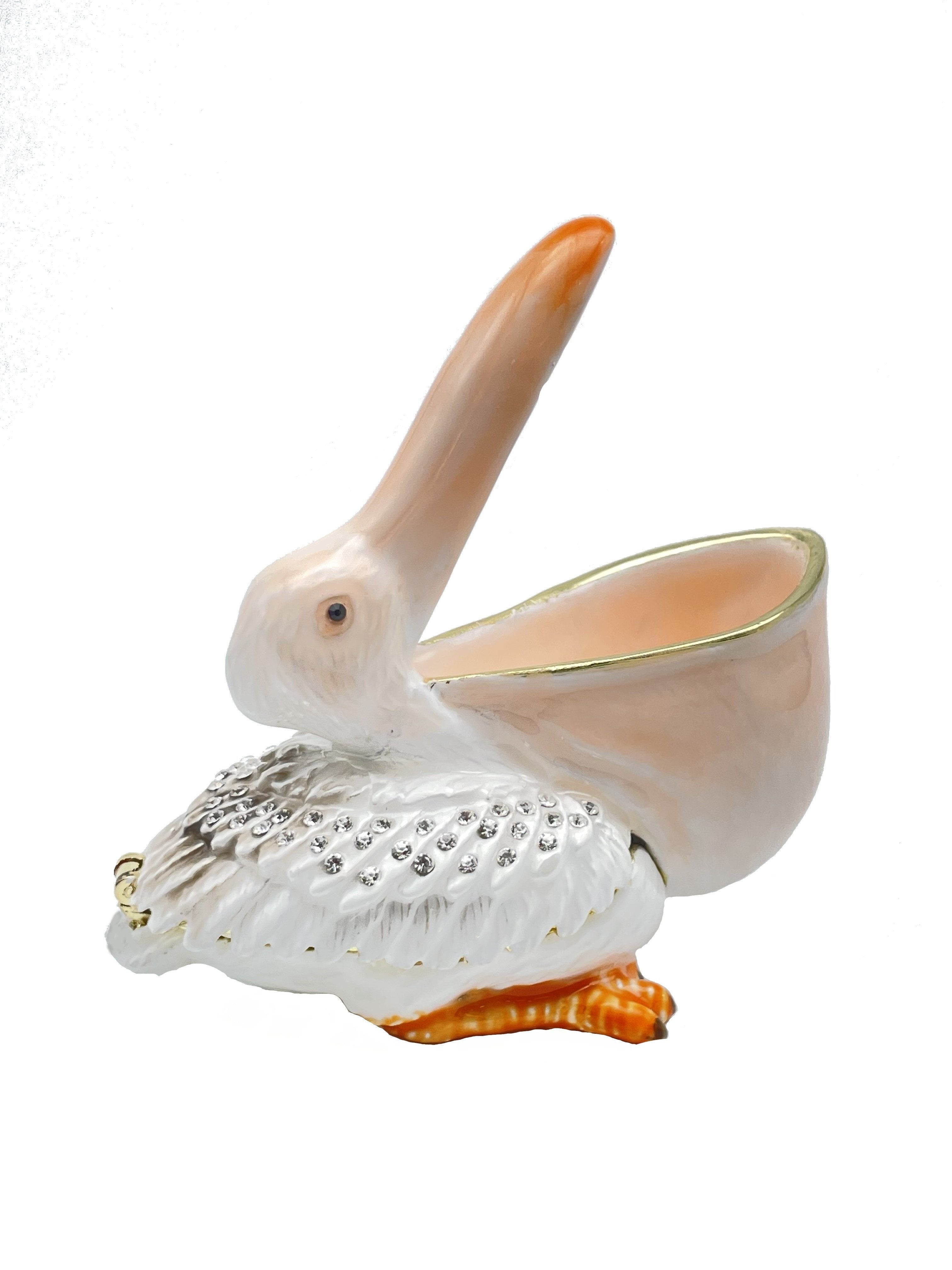 White pelican trinket box