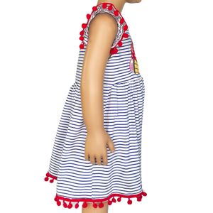 Girls Back to School Dress with Apple and Pencil applique-2
