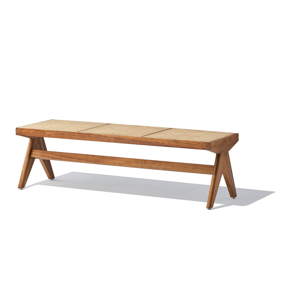 Célia Bench - Walnut & Natural Rattan - 99fab 