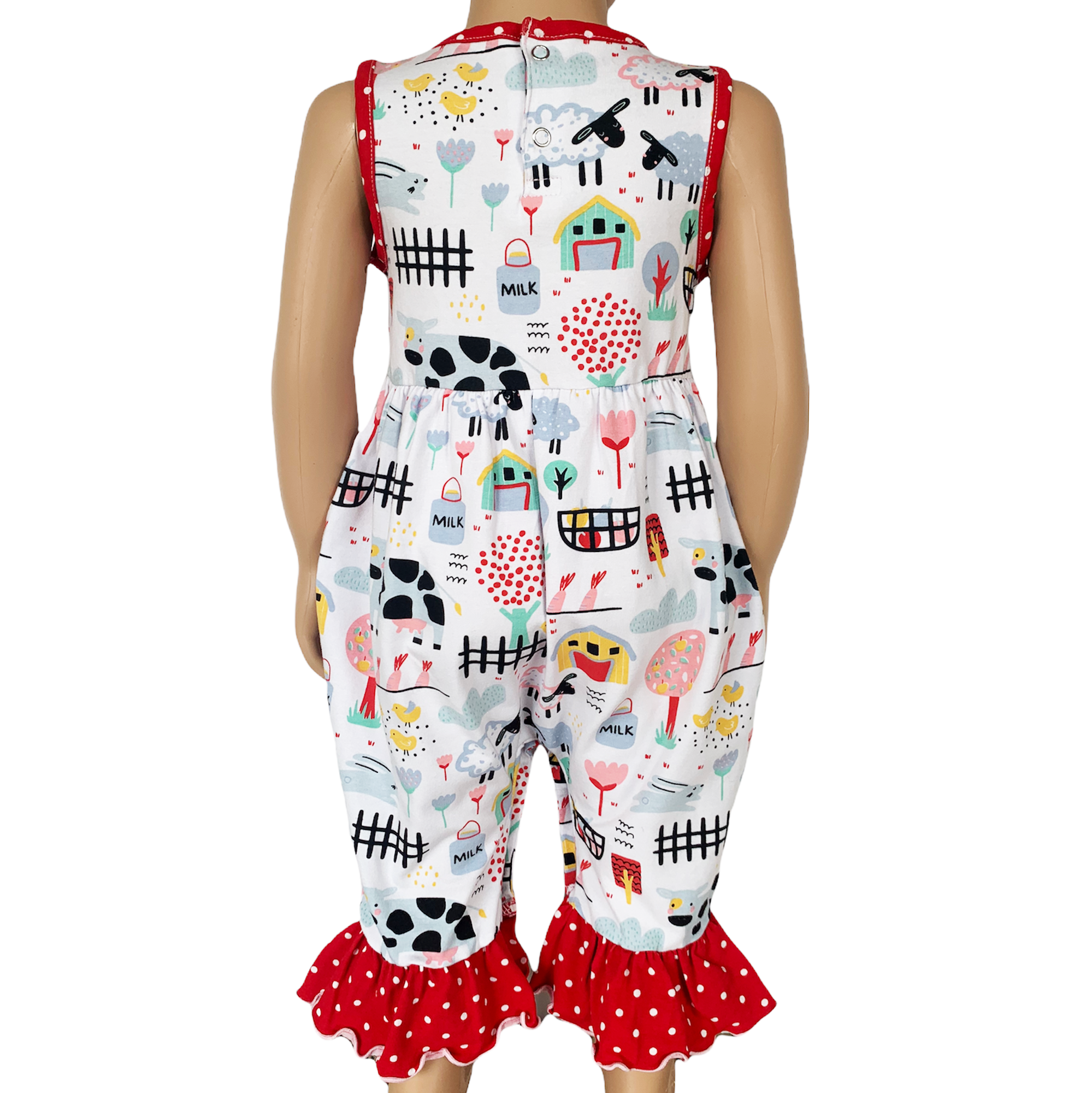 Baby/Toddler Girls Boutique Fun Farm Animal Romper