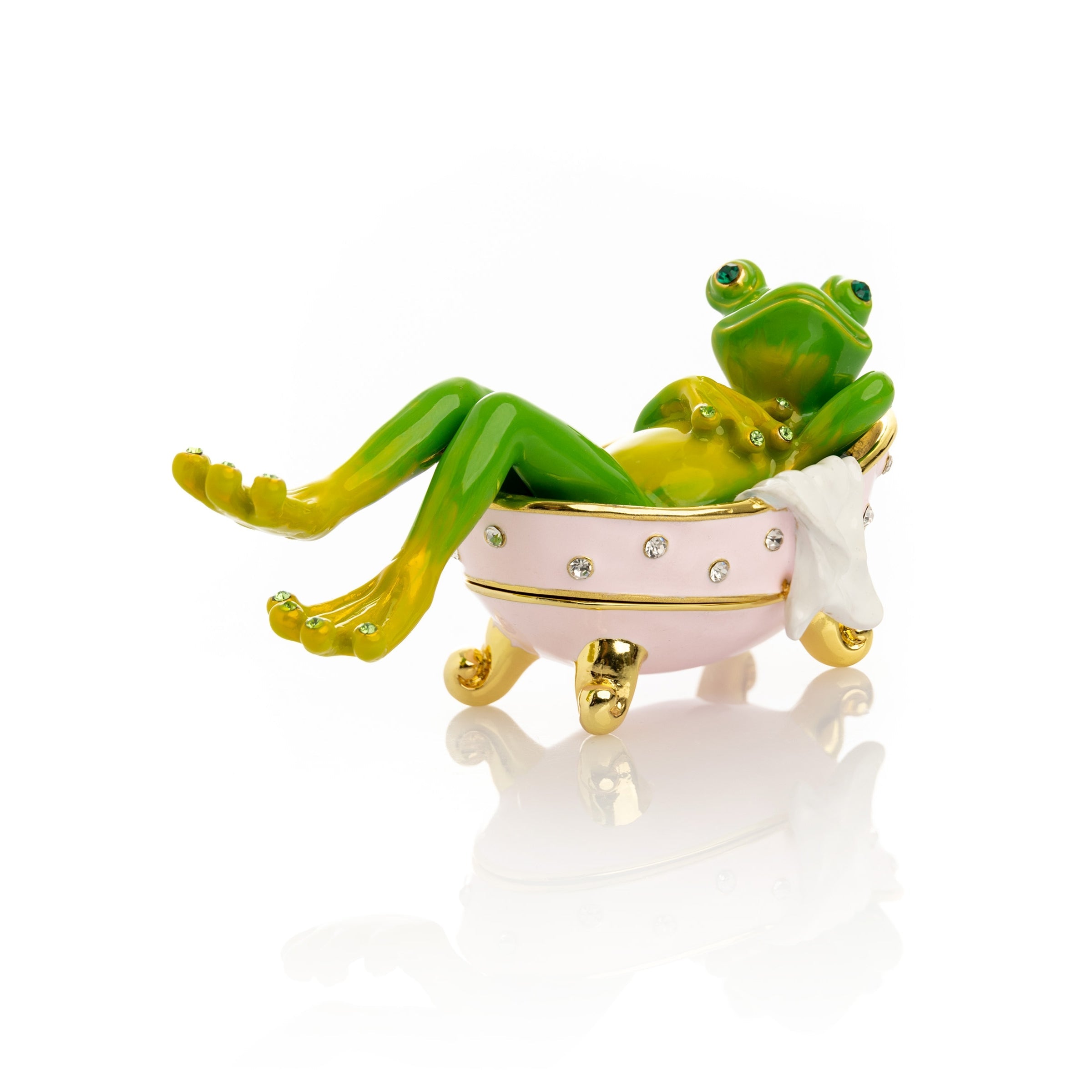 Frog In Bathtub Trinket Box-0