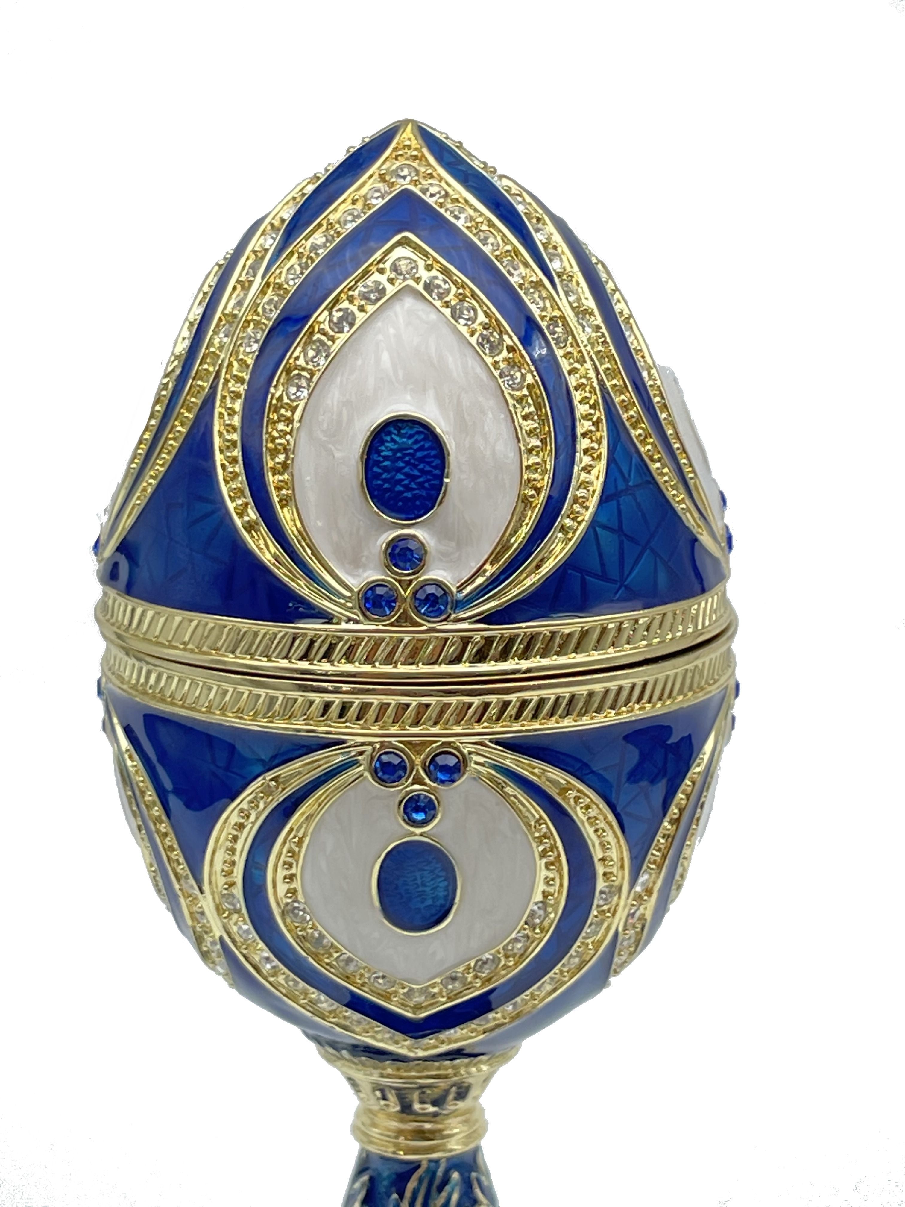 Blue Faberge Egg Beethoven Music Playing