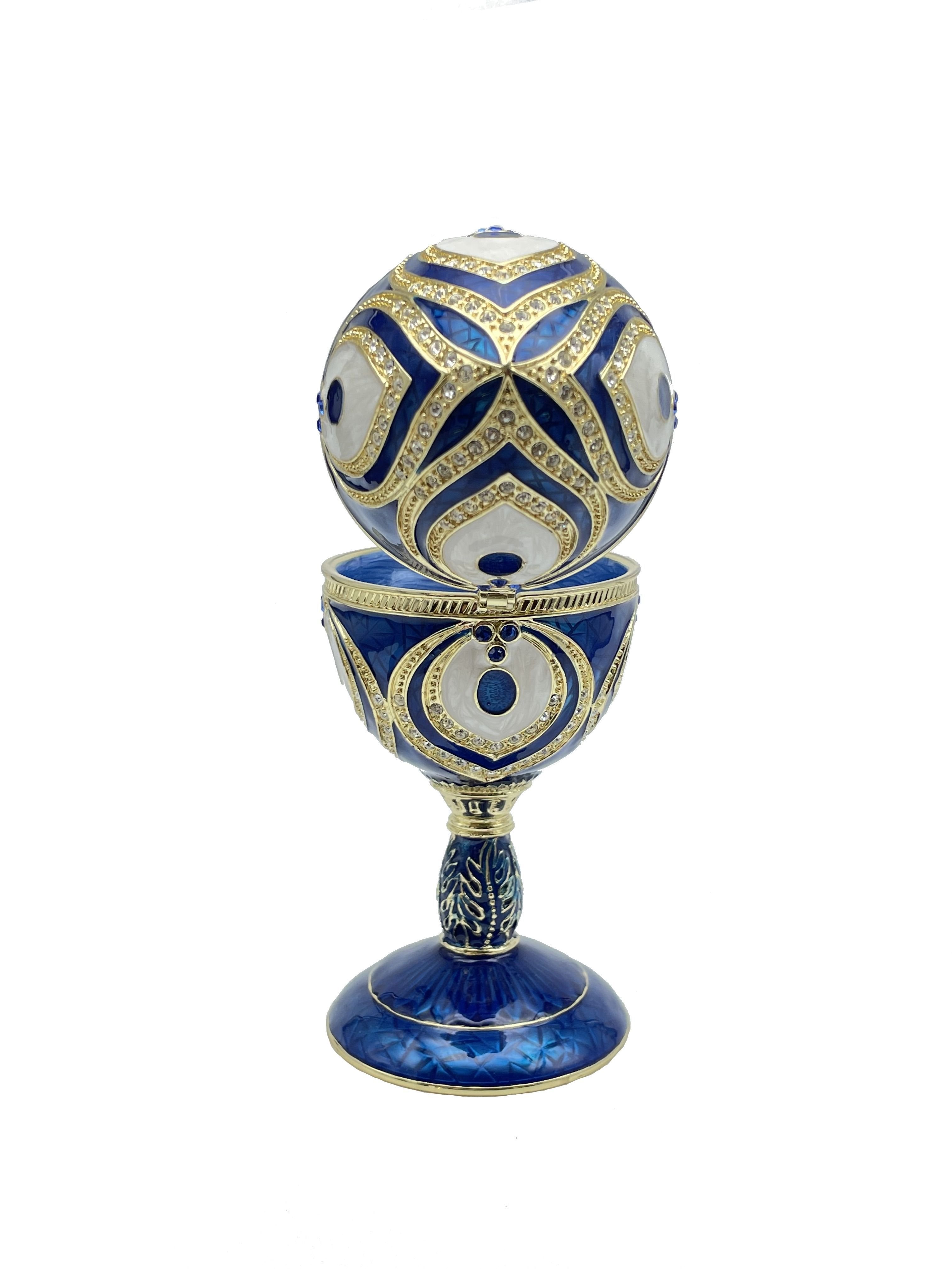 Blue Faberge Egg Beethoven Music Playing