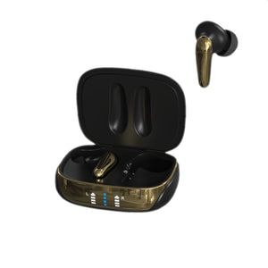 AIR Focus ANC Matte Black and Gold Active Noise Cancelling Earbuds (In Ear Wireless Headphones)