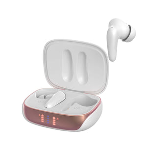 AIR Focus ANC Pearl White and Rose Gold Active Noise Cancelling Earbuds (In Ear Wireless Headphones)