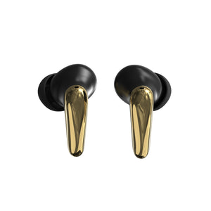 AIR Focus ANC Matte Black and Gold Active Noise Cancelling Earbuds (In Ear Wireless Headphones)