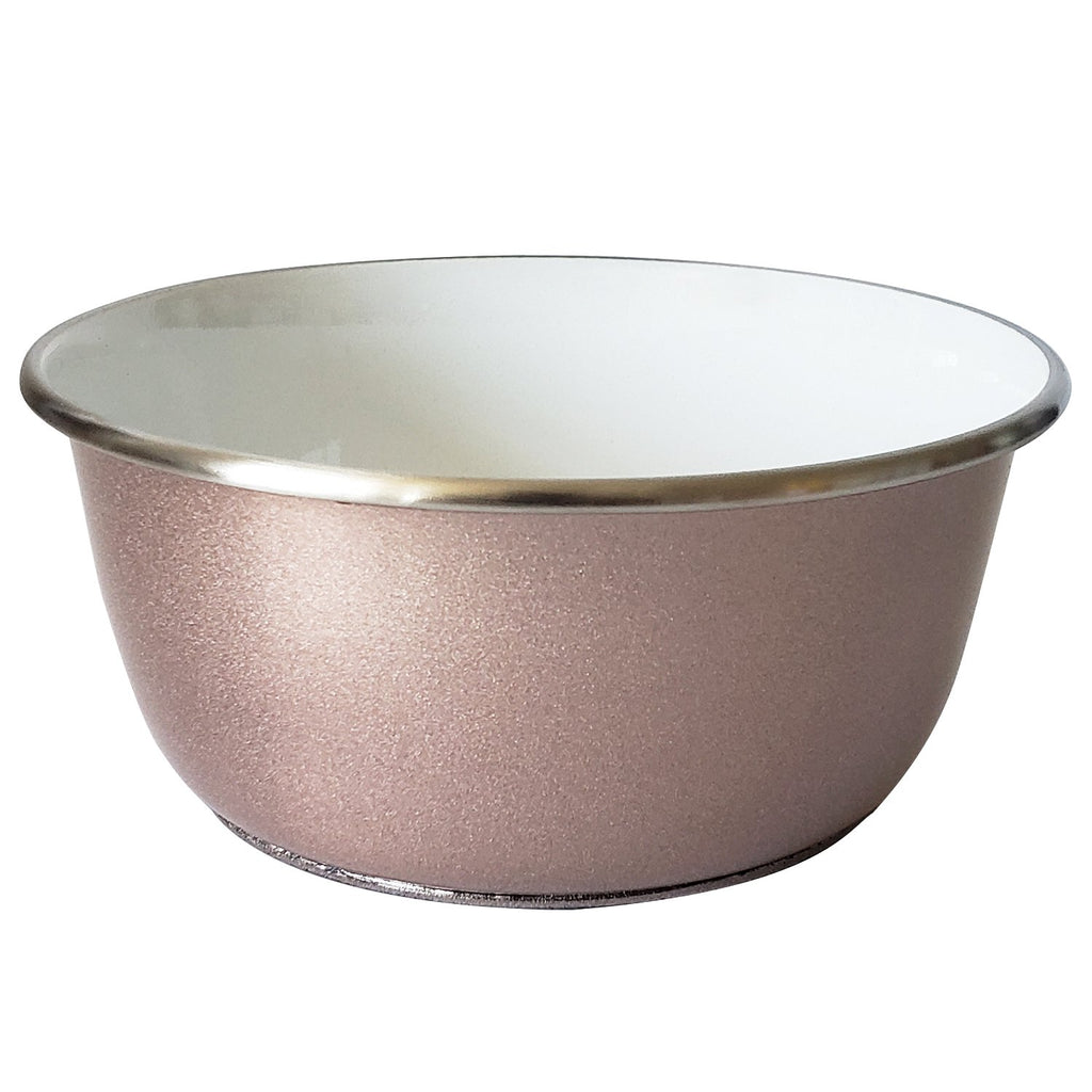 DUROBOLZ Deep Bowl with Rubber Bottom and Paw Print - Stainless Steel - Rose Gold - 99fab 