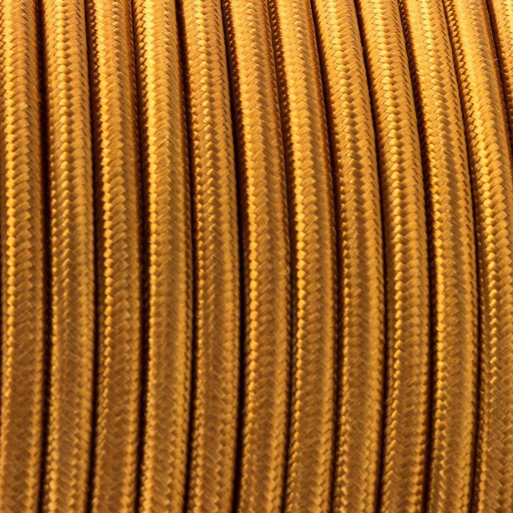 3Feet / 16Feet / 32 feet 2 Conductor Round Cloth Covered Wire Braided Light Cord Gold~1343-0