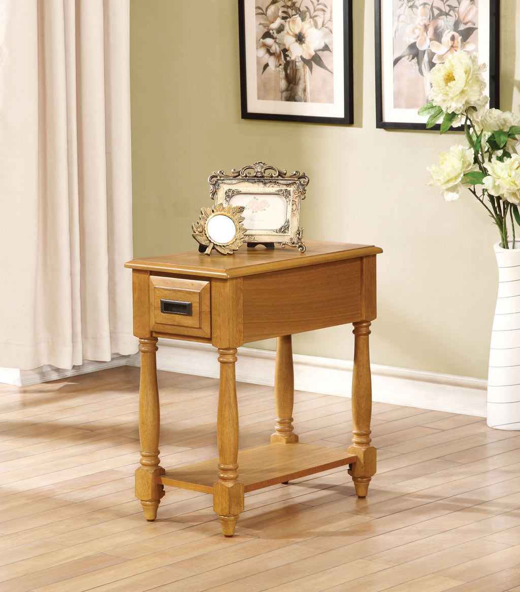 Rectangular Light Oak Finish Wood Side Table - 99fab 