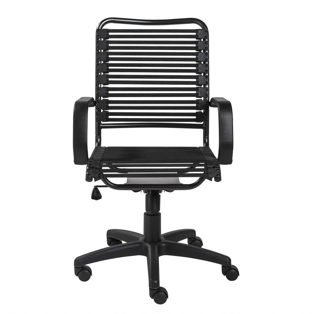 Black Swivel Adjustable Task Chair Bungee Back Steel Frame - 99fab 