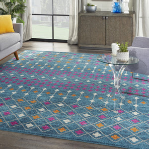 7’ x 10’ Blue Jewels Geometric Area Rug