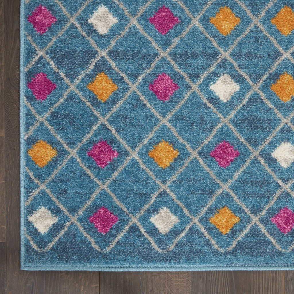 7’ x 10’ Blue Jewels Geometric Area Rug