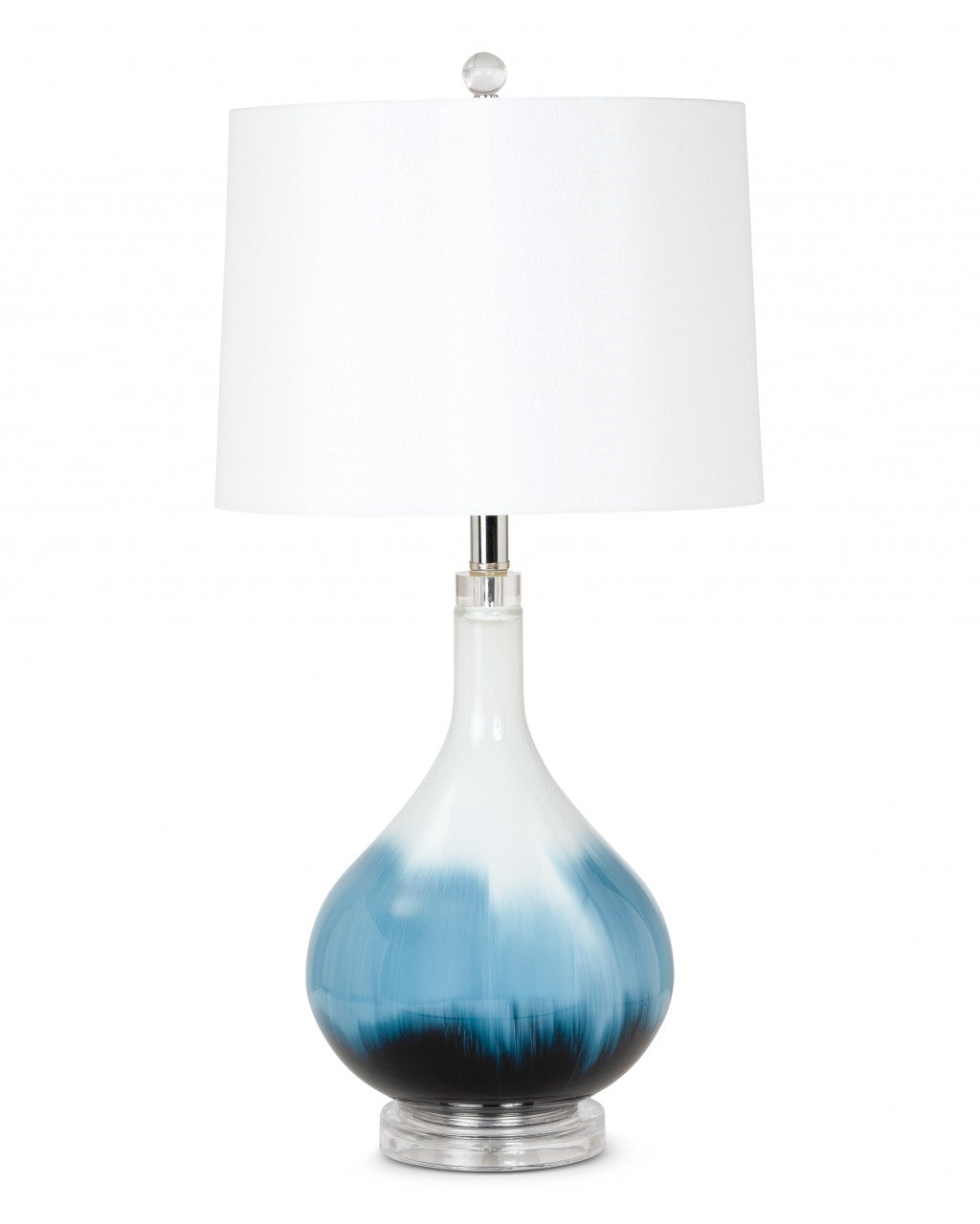 Set of 2 Ombre Blue and White Glass Table Lamps - 99fab 