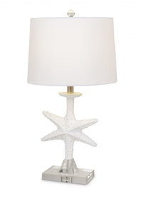 Set of 2 White Coastal Starfsh Table Lamps