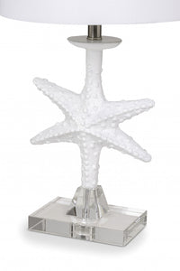 Set of 2 White Coastal Starfsh Table Lamps