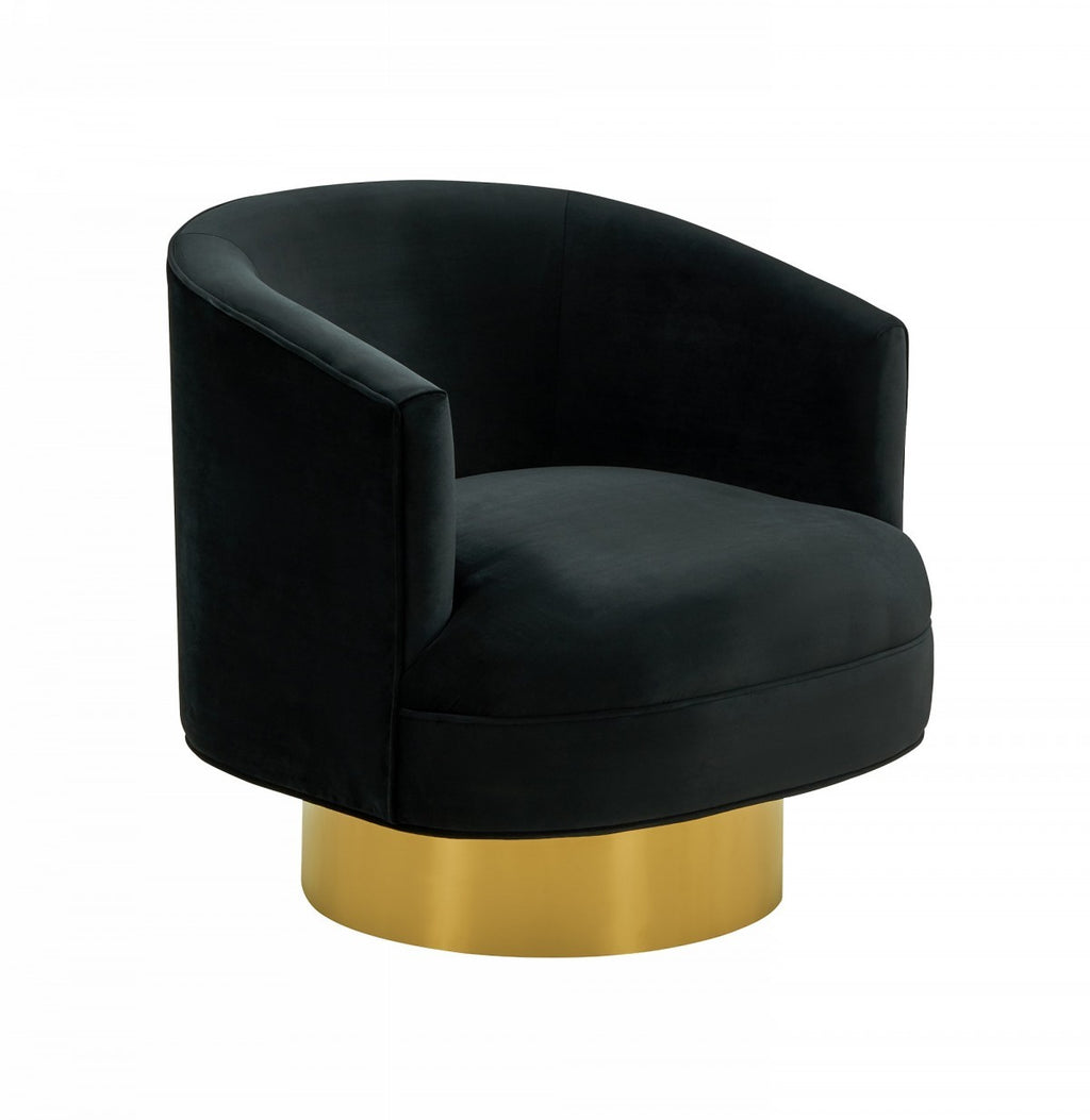 Modern Black and Gold Velvet Accent Chair - 99fab 