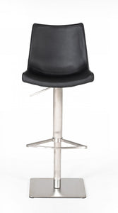 Industrial 43" Black Faux Leather Adjustable Bar Stool