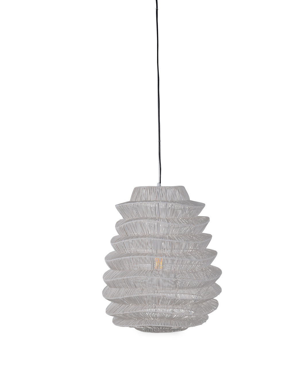 Single Rattan Dimmable Ceiling Light With White Shades - 99fab 