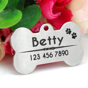 Stainless Steel Personalized Pet Dog ID Tag Anti-lost Free Engraving