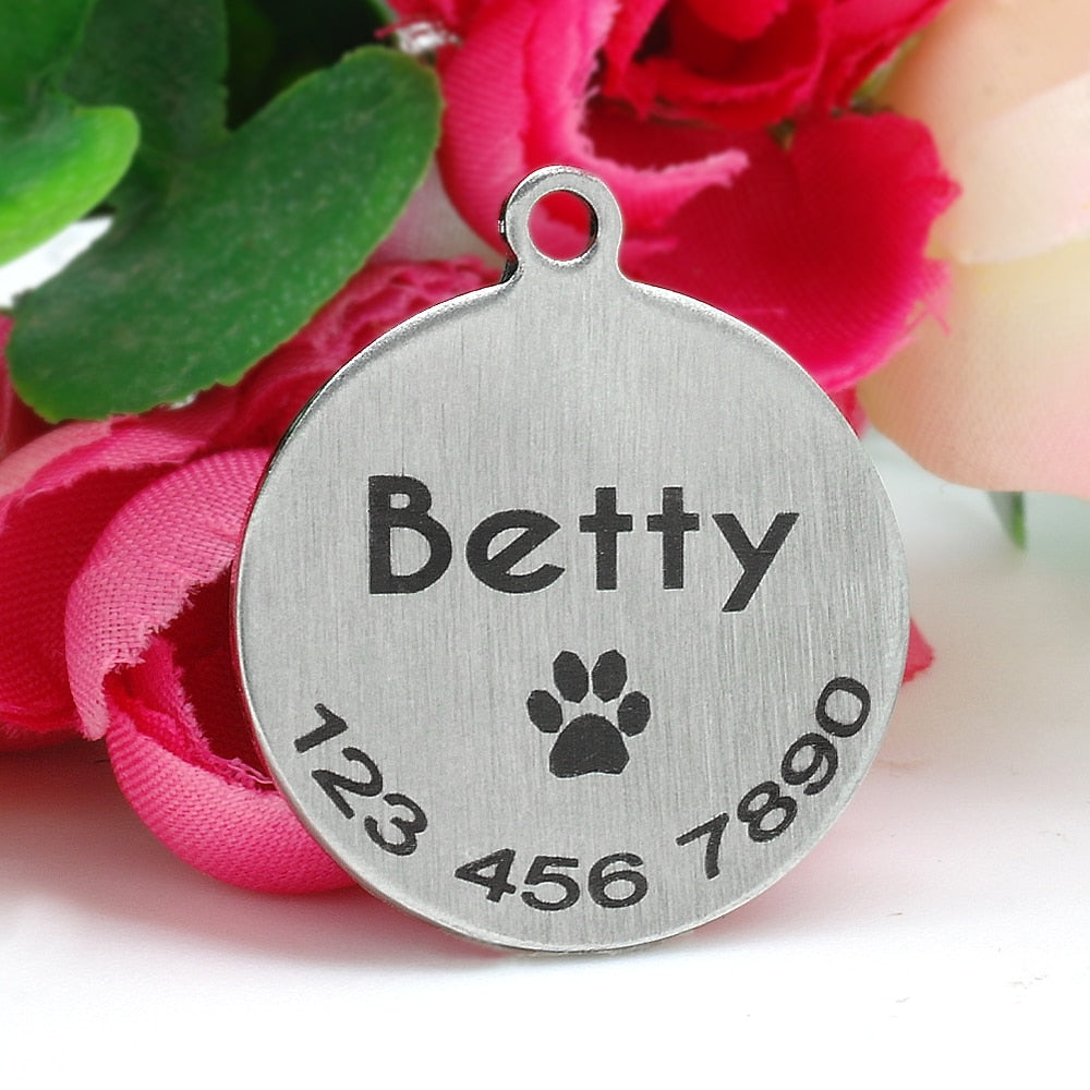 Stainless Steel Personalized Pet Dog ID Tag Anti-lost Free Engraving