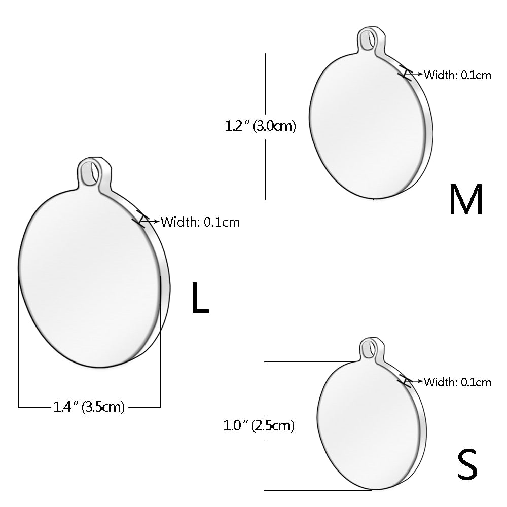 Stainless Steel Personalized Pet Dog ID Tag Anti-lost Free Engraving