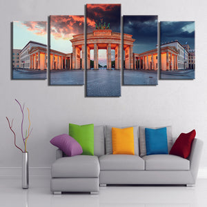 5 Panel Germany Berlin Brandenburg Gate canvas Frame - wall canvas - 99fab.com