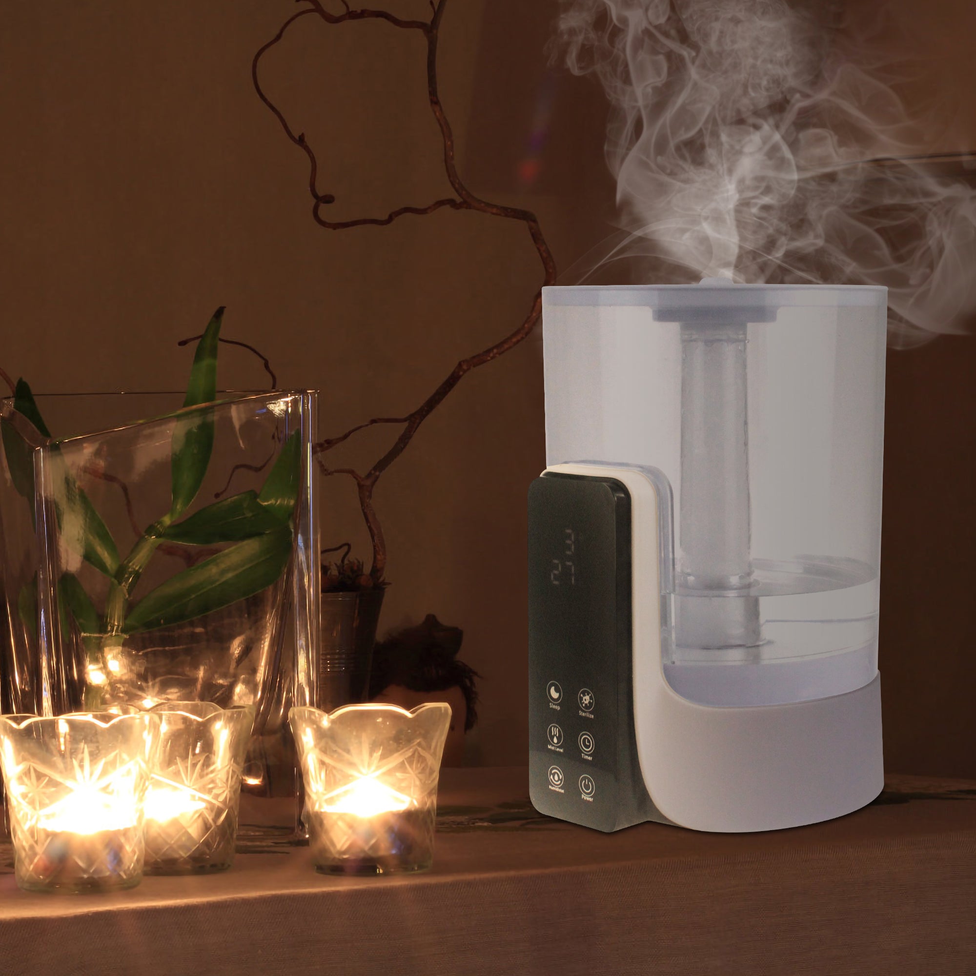 UV Smart Ultrasonic Humidifier,6L Cool Mist Aroma Diffuser