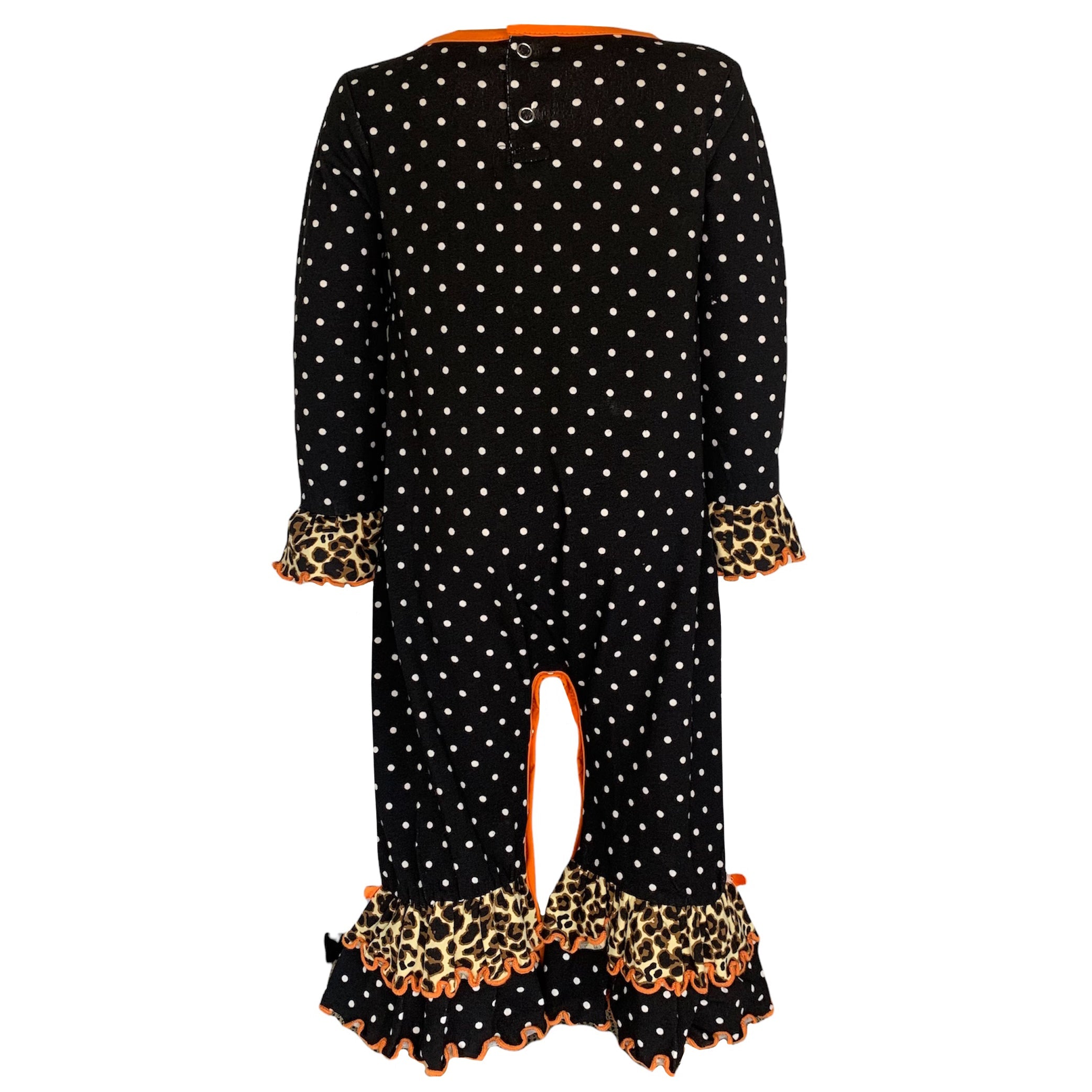 Baby Girls Orange pumpkin Jack O Lantern Halloween Romper