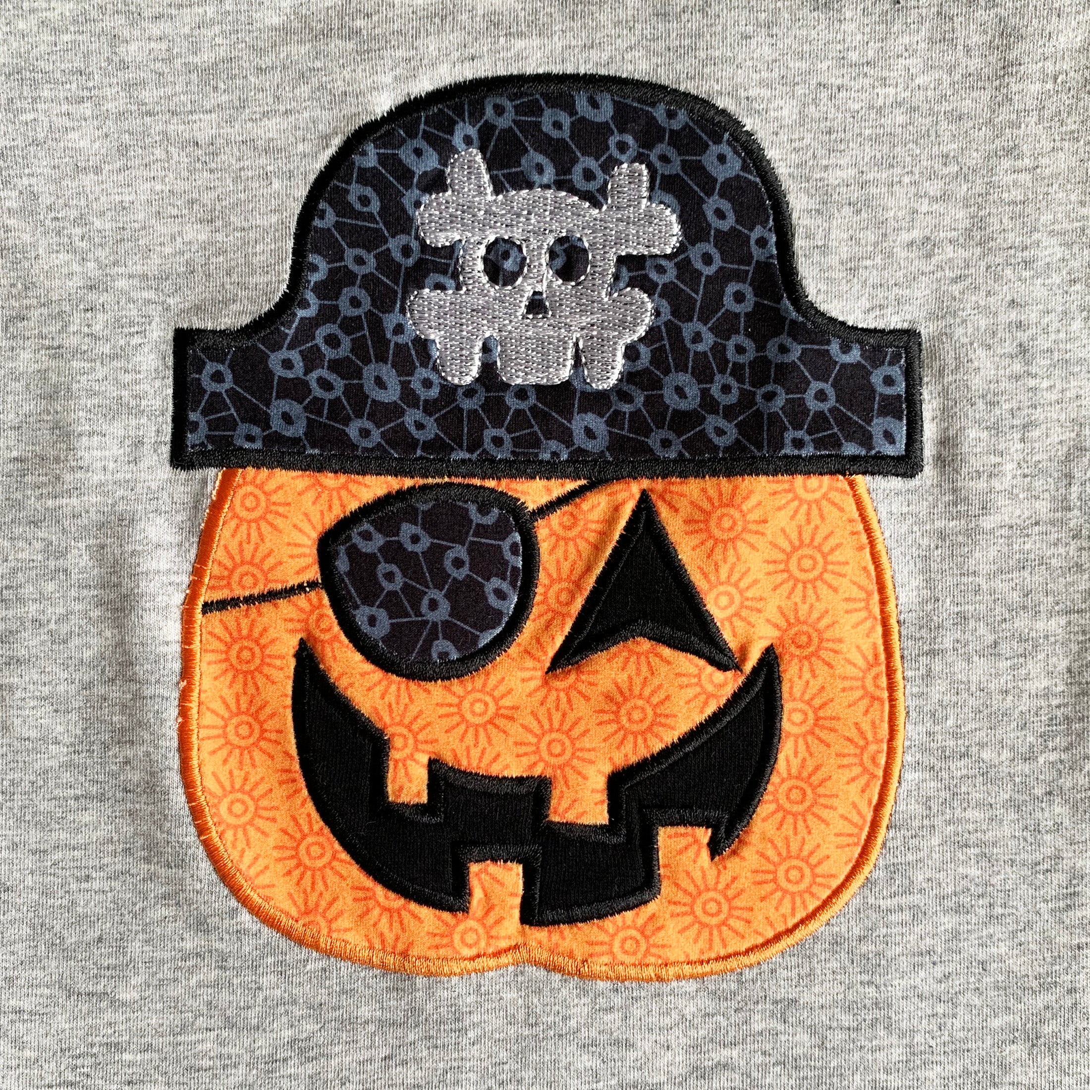 Halloween Pirate Jack O Lantern Long Sleeve Baby Toddler Boys Romper