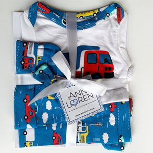 Baby Boys Layette Cars Trucks Long Sleeve Onesie Pants Cap 3pc Gift Set