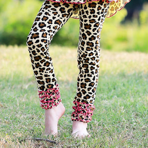 Baby Toddler Big Girls Boutique Leopard Ruffle Butt Leggings