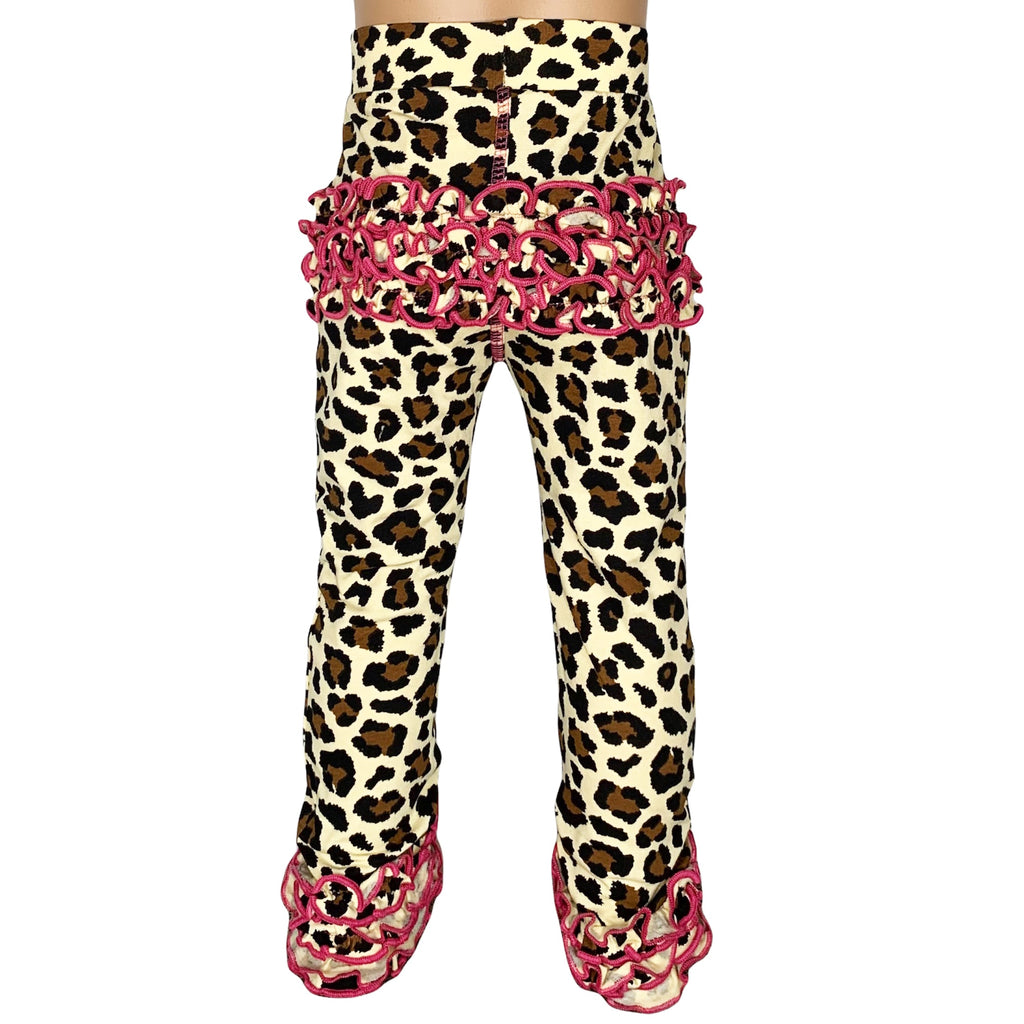 Baby Toddler Big Girls Boutique Leopard Ruffle Butt Leggings - 99fab 