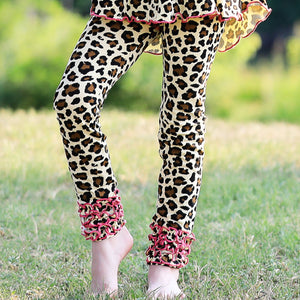 Baby Toddler Big Girls Boutique Leopard Ruffle Butt Leggings