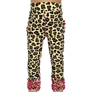 Baby Toddler Big Girls Boutique Leopard Ruffle Butt Leggings