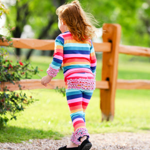 Little & Big Girls Boutique Rainbow Ruffle Butt Leggings