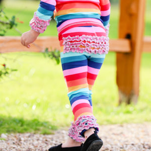 Little & Big Girls Boutique Rainbow Ruffle Butt Leggings