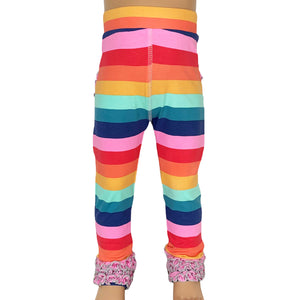 Little & Big Girls Boutique Rainbow Ruffle Butt Leggings